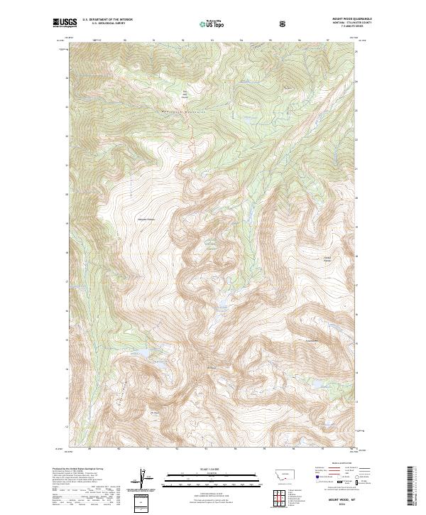 US Topo 7.5-minute map for Mount Wood MT
