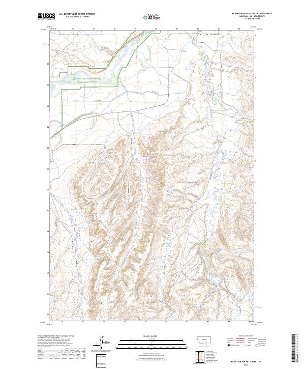 US Topo 7.5-minute map for Mountain Pocket Creek MT