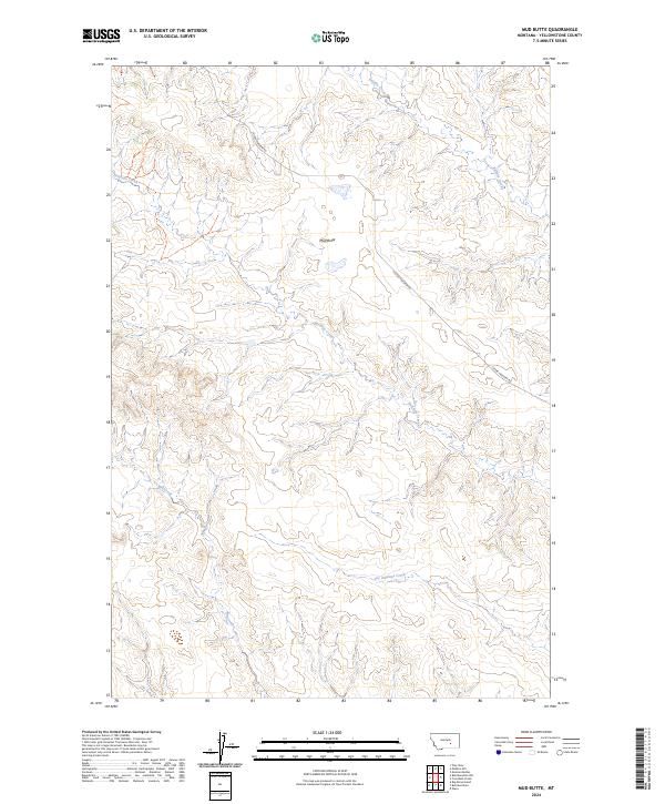 US Topo 7.5-minute map for Mud Butte MT
