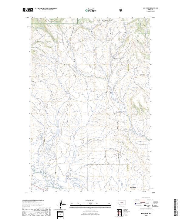 US Topo 7.5-minute map for Mud Creek MT