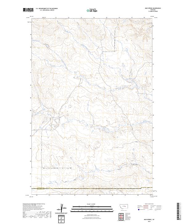 US Topo 7.5-minute map for Mud Spring MT