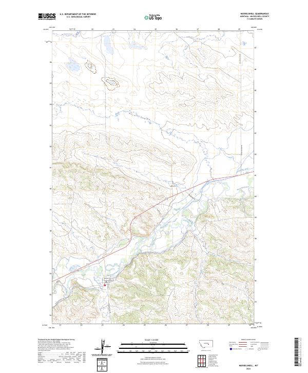US Topo 7.5-minute map for Musselshell MT