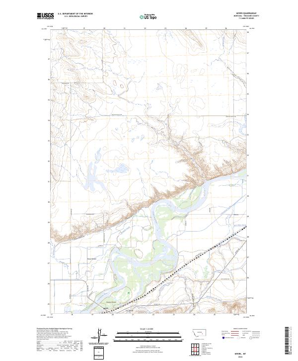 US Topo 7.5-minute map for Myers MT