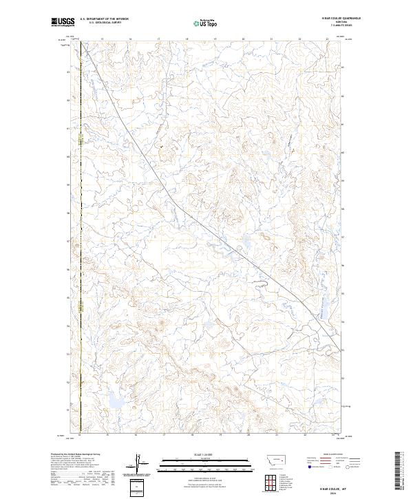 US Topo 7.5-minute map for N Bar Coulee MT