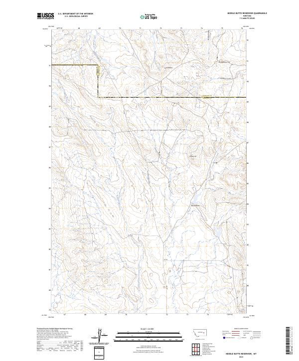 US Topo 7.5-minute map for Needle Butte Reservoir MT