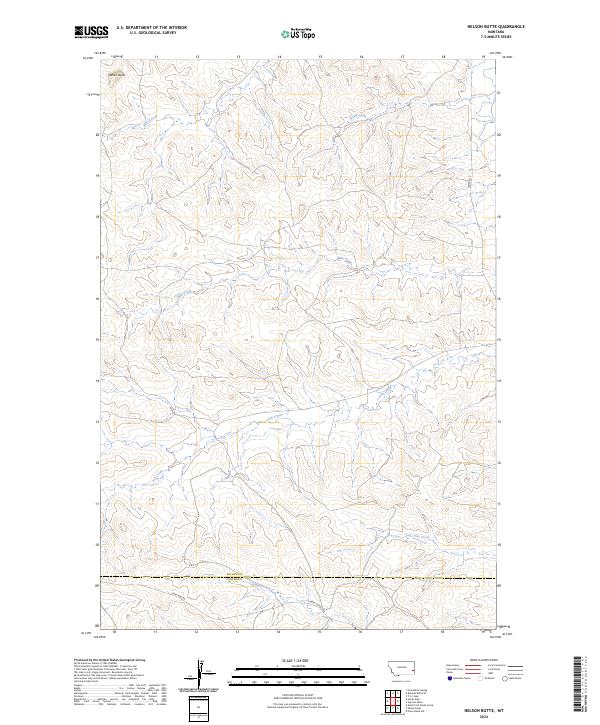US Topo 7.5-minute map for Nelson Butte MT