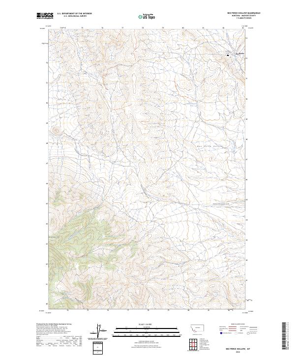 US Topo 7.5-minute map for Nez Perce Hollow MT