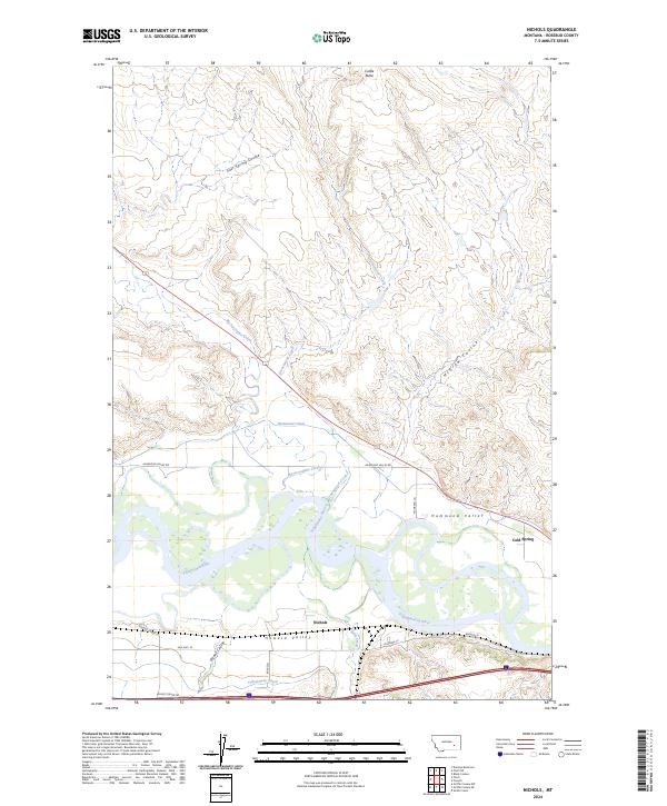 US Topo 7.5-minute map for Nichols MT