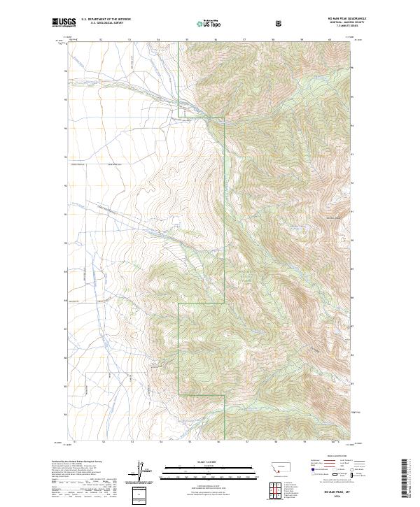 US Topo 7.5-minute map for No Man Peak MT