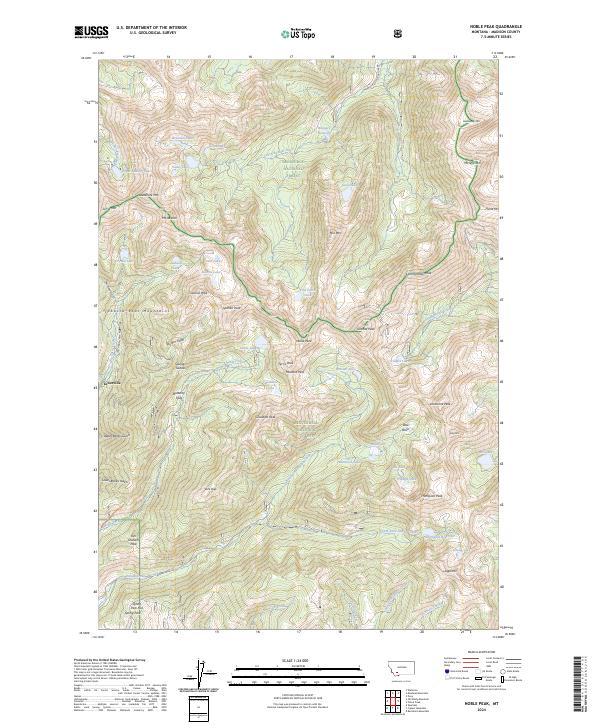 US Topo 7.5-minute map for Noble Peak MT