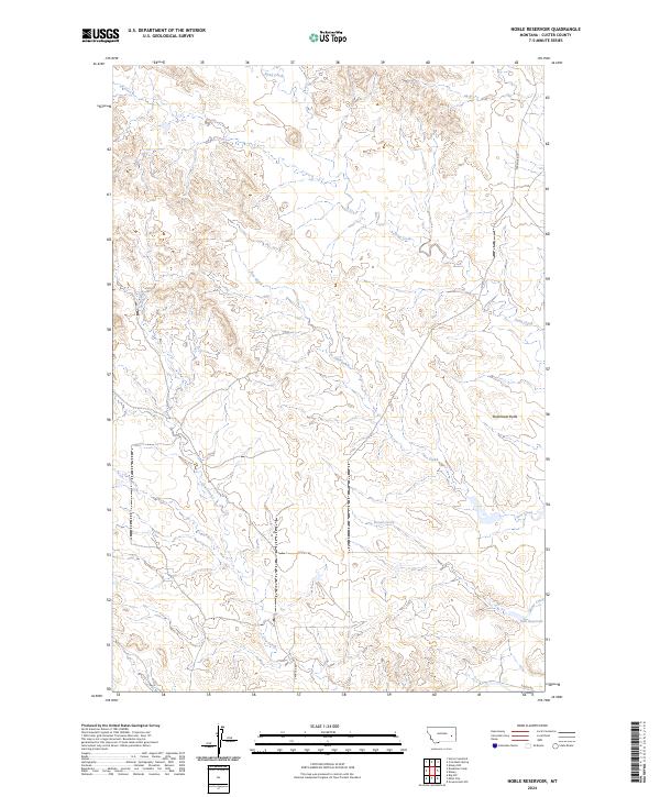 US Topo 7.5-minute map for Noble Reservoir MT