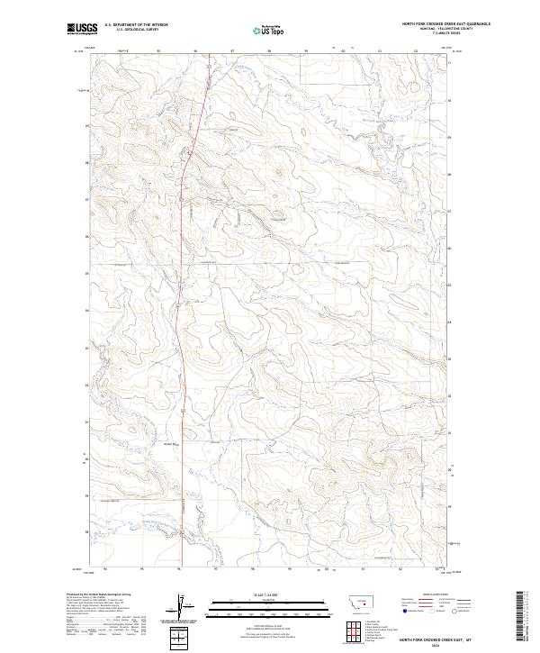 US Topo 7.5-minute map for North Fork Crooked Creek East MT