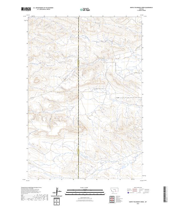 US Topo 7.5-minute map for North Telegraph Creek MT
