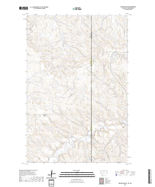 US Topo 7.5-minute map for Odland Dam NE MTND