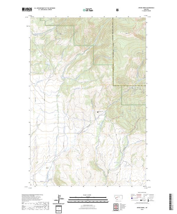 US Topo 7.5-minute map for Ophir Creek MT