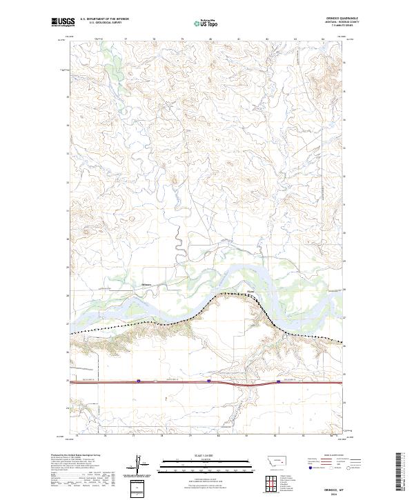 US Topo 7.5-minute map for Orinoco MT