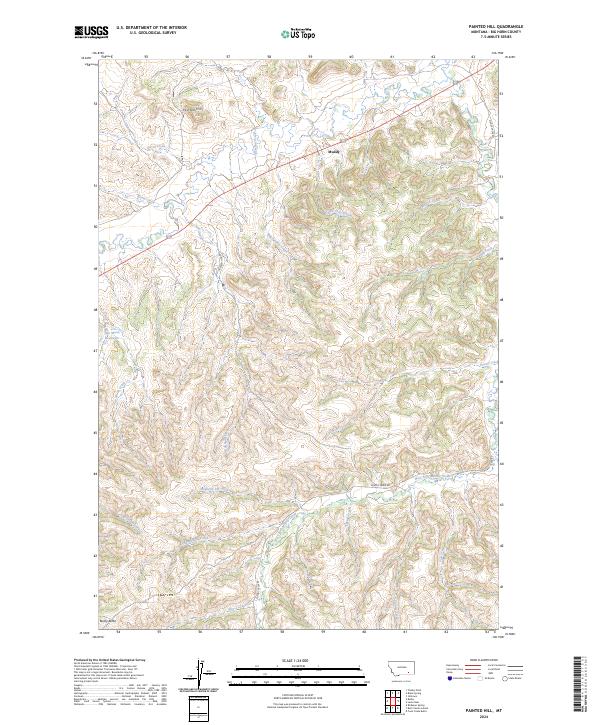 US Topo 7.5-minute map for Painted Hill MT