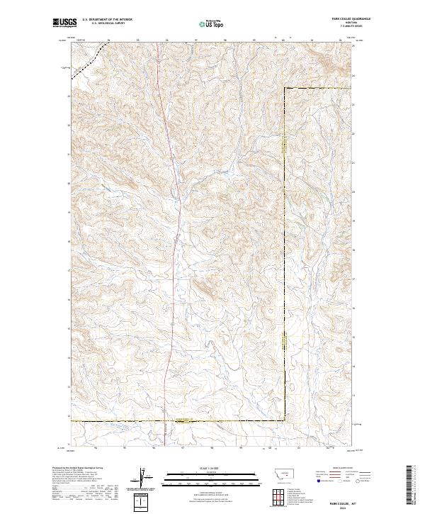 US Topo 7.5-minute map for Park Coulee MT