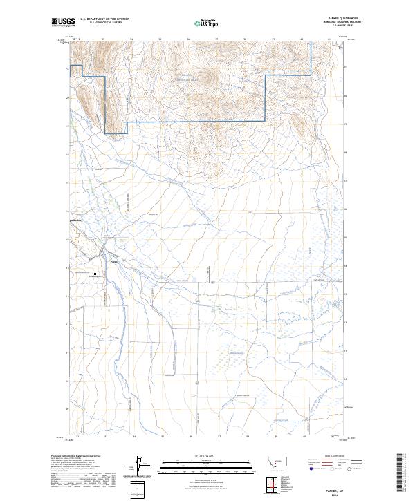 US Topo 7.5-minute map for Parker MT