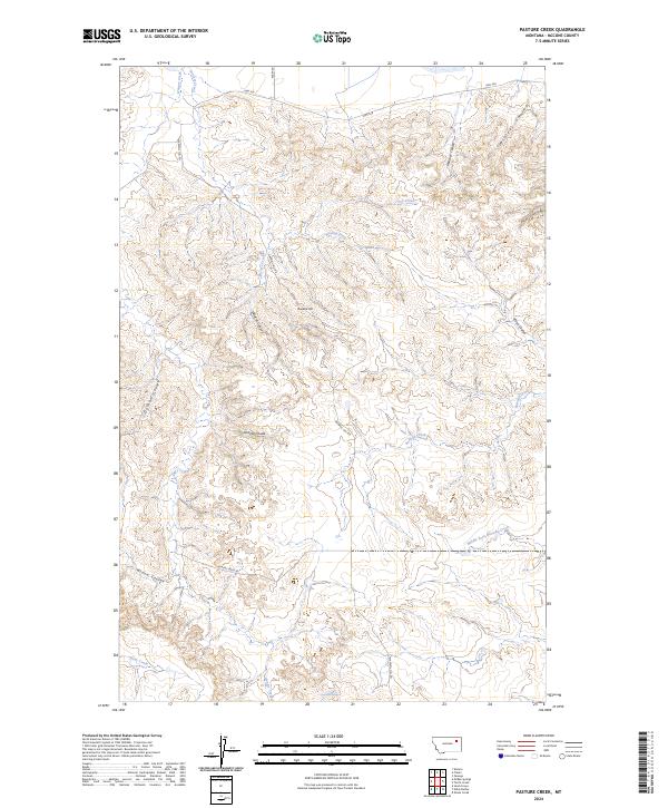 US Topo 7.5-minute map for Pasture Creek MT