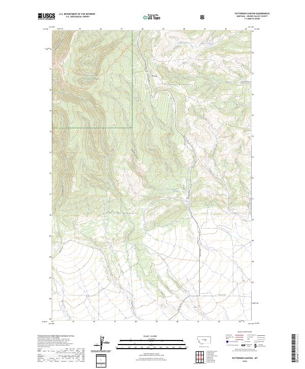 US Topo 7.5-minute map for Patterson Canyon MT