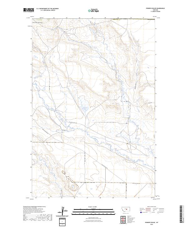 US Topo 7.5-minute map for Pender Coulee MT