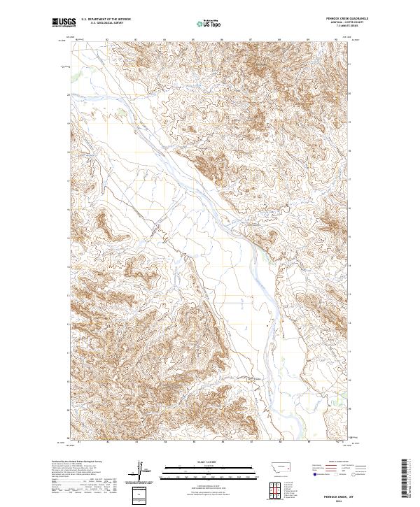 US Topo 7.5-minute map for Pennock Creek MT