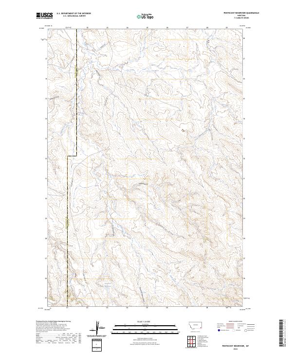 US Topo 7.5-minute map for Pentecost Reservoir MT