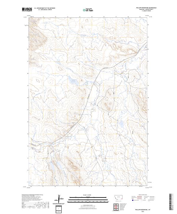US Topo 7.5-minute map for Phillippi Reservoir MT
