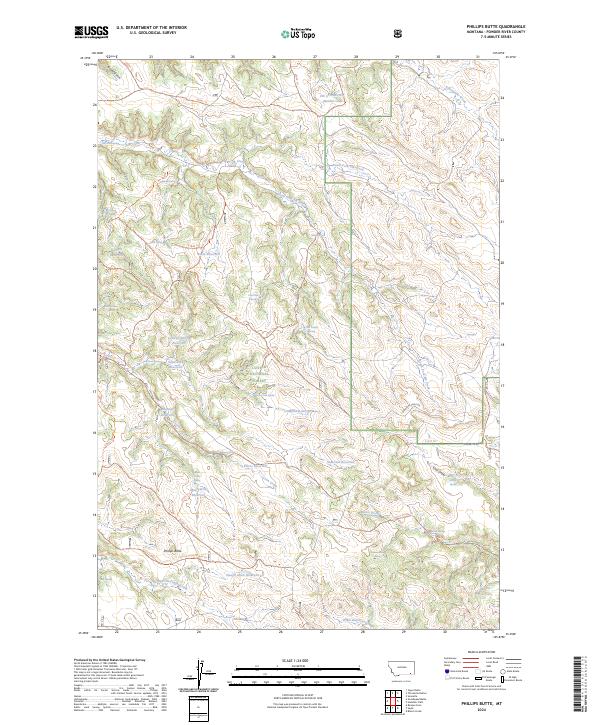 US Topo 7.5-minute map for Phillips Butte MT