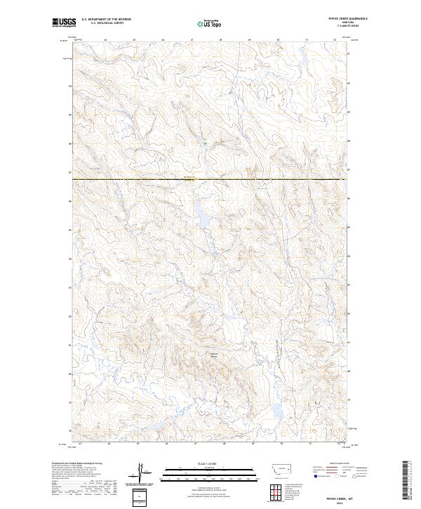 US Topo 7.5-minute map for Physic Creek MT
