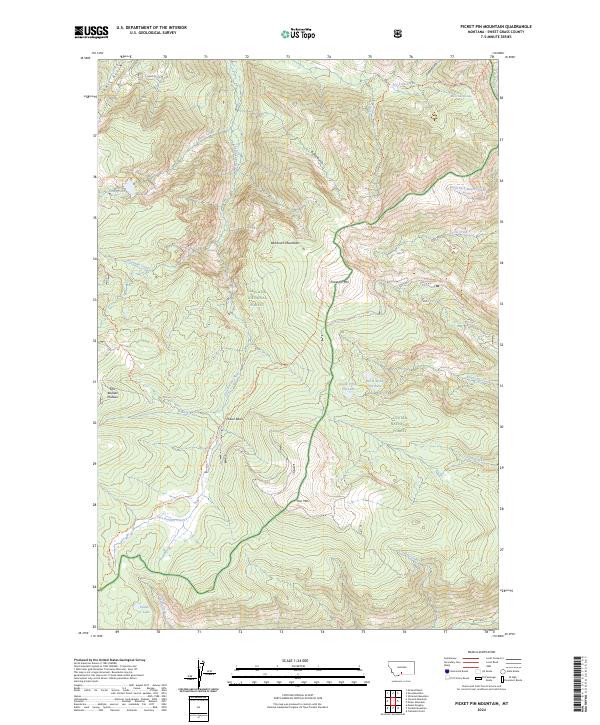 US Topo 7.5-minute map for Picket Pin Mountain MT