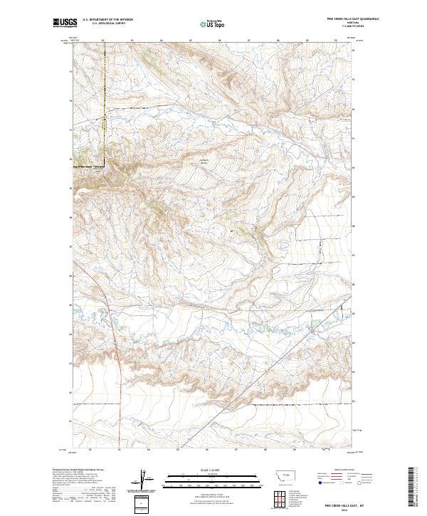 US Topo 7.5-minute map for Pike Creek Hills East MT