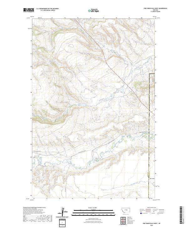 US Topo 7.5-minute map for Pike Creek Hills West MT