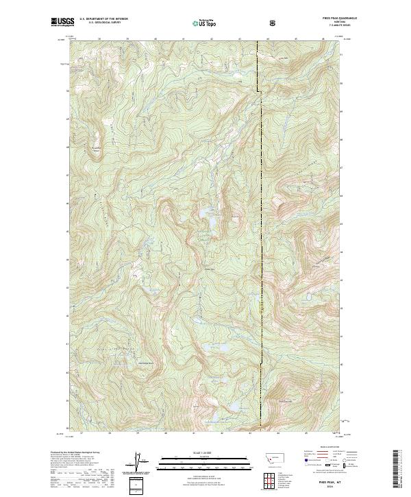 US Topo 7.5-minute map for Pikes Peak MT
