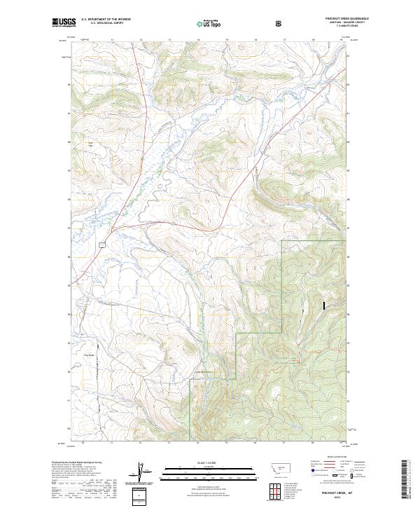 US Topo 7.5-minute map for Pinchout Creek MT