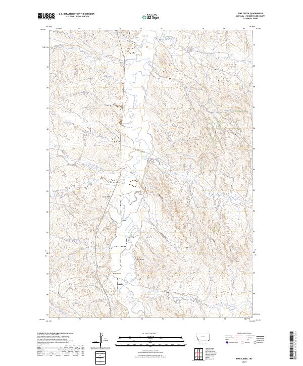 US Topo 7.5-minute map for Pine Creek MT