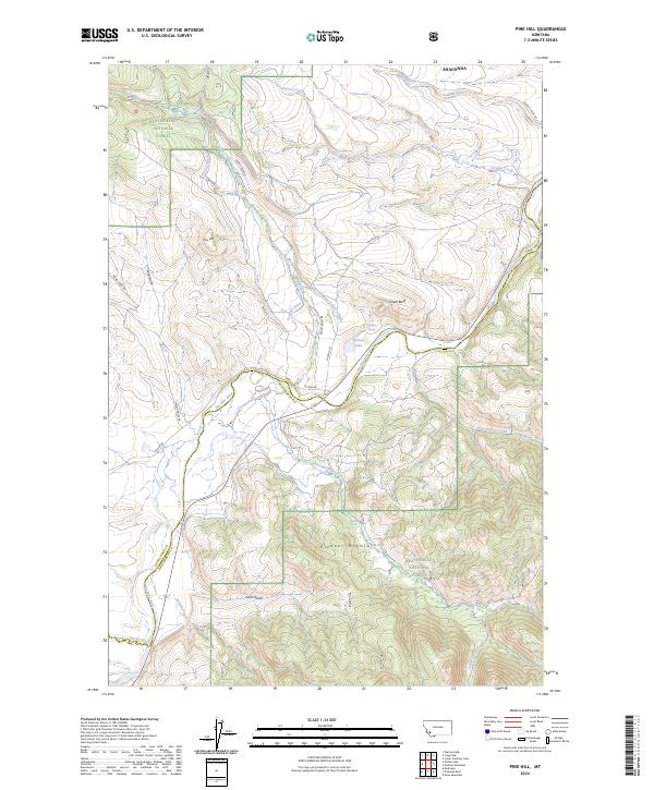 US Topo 7.5-minute map for Pine Hill MT