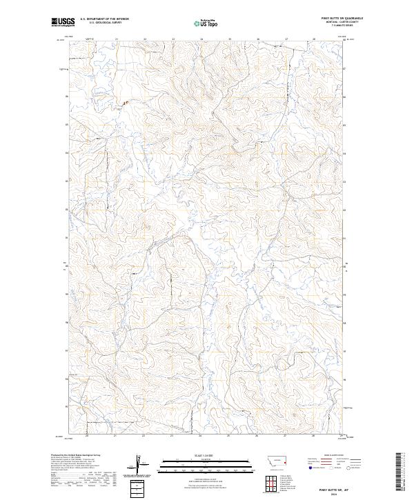 US Topo 7.5-minute map for Piney Butte SW MT
