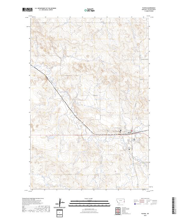 US Topo 7.5-minute map for Plevna MT
