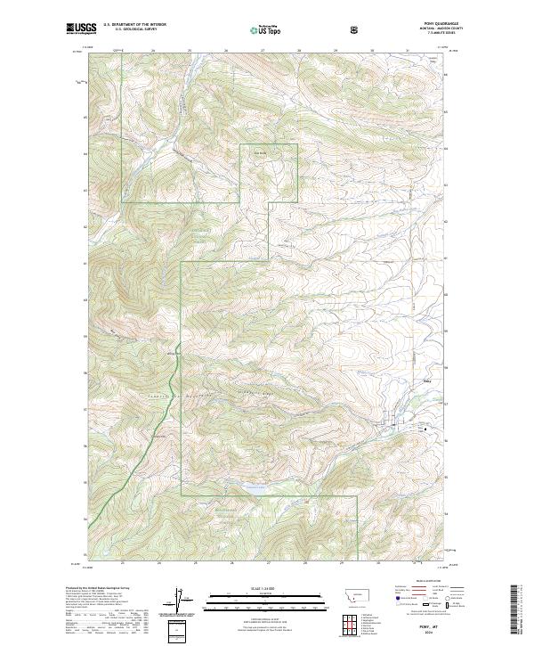 US Topo 7.5-minute map for Pony MT