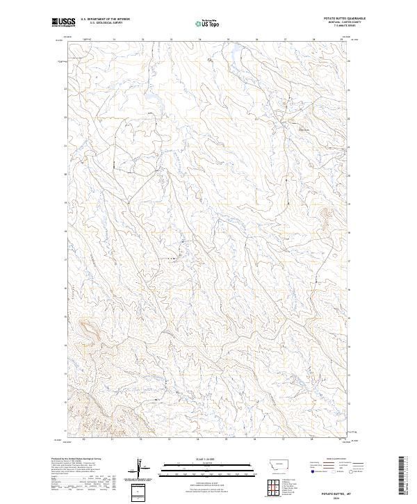 US Topo 7.5-minute map for Potato Buttes MT