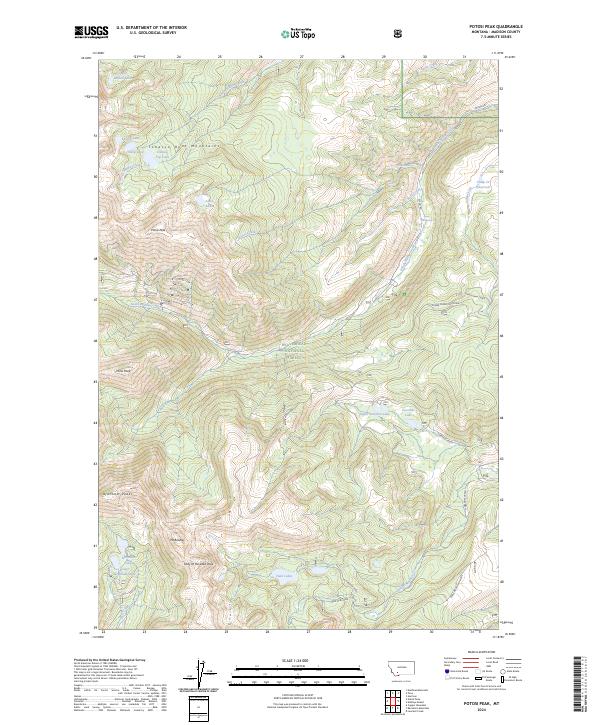 US Topo 7.5-minute map for Potosi Peak MT