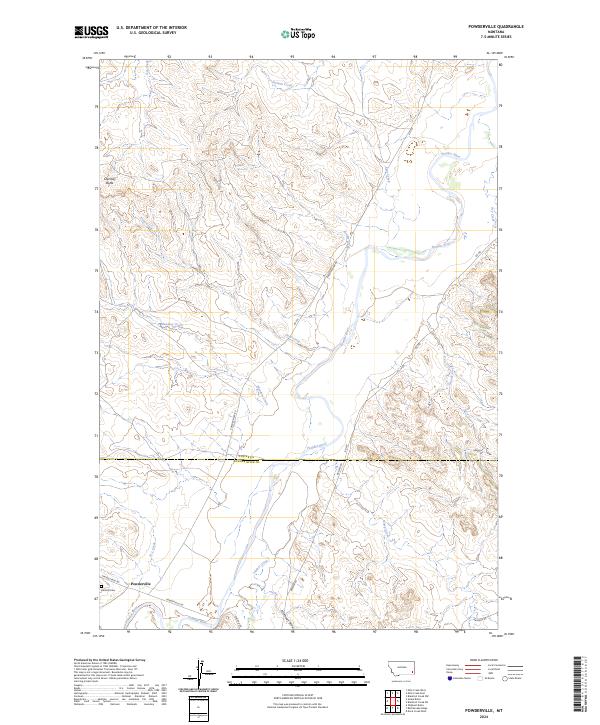 US Topo 7.5-minute map for Powderville MT