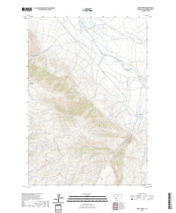 US Topo 7.5-minute map for Price Creek MT