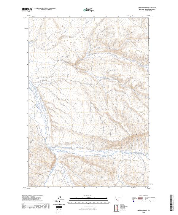 US Topo 7.5-minute map for Price Creek NE MT