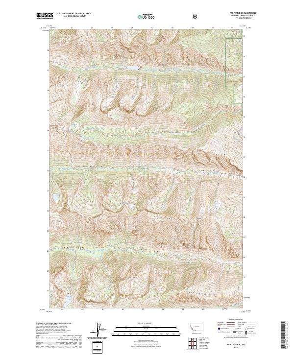 US Topo 7.5-minute map for Printz Ridge MT