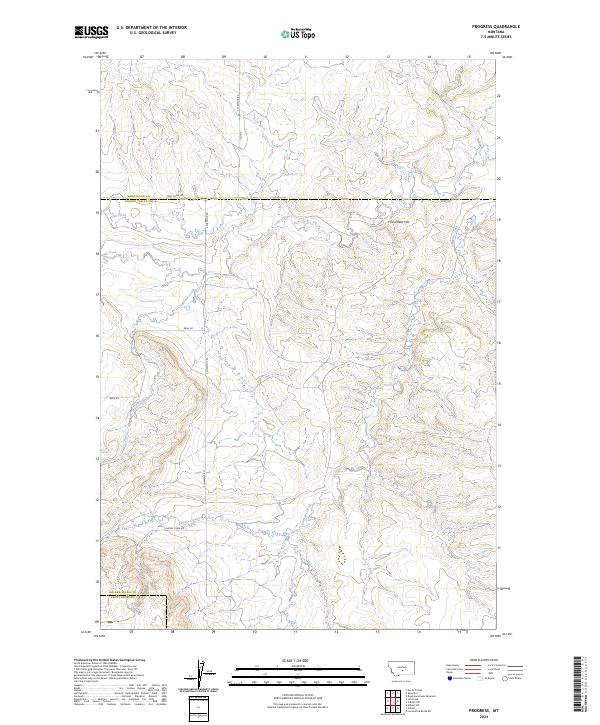 US Topo 7.5-minute map for Progress MT