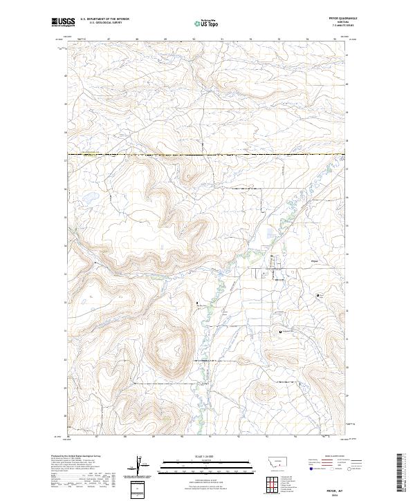 US Topo 7.5-minute map for Pryor MT