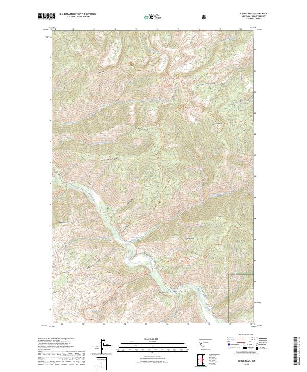 US Topo 7.5-minute map for Quigg Peak MT